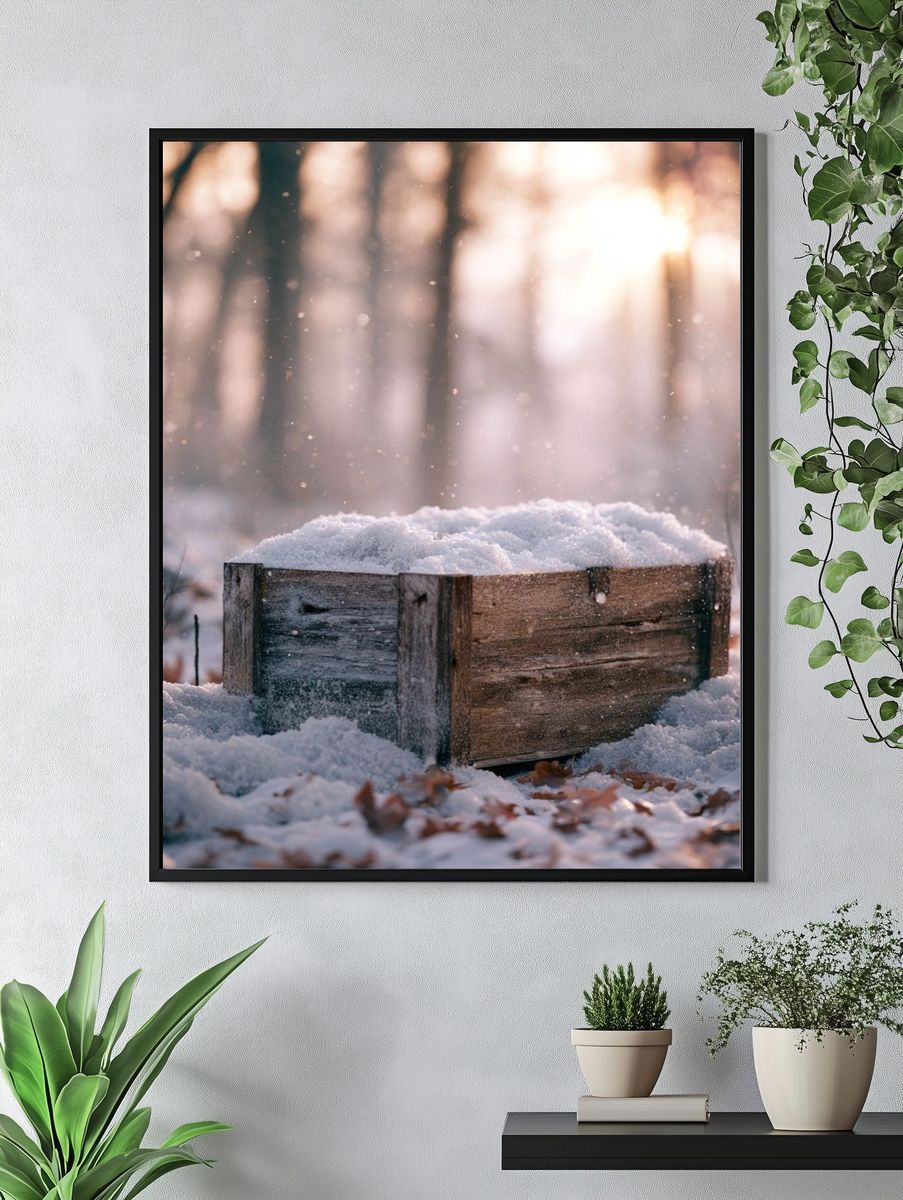 Snowy Forest Crate Photography Poster. — room view 4