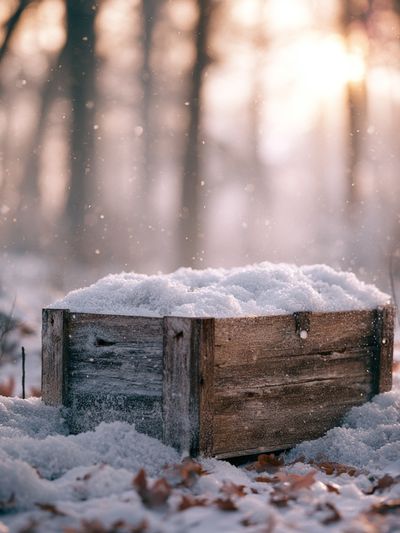 Snowy Forest Crate Photography Poster. poster