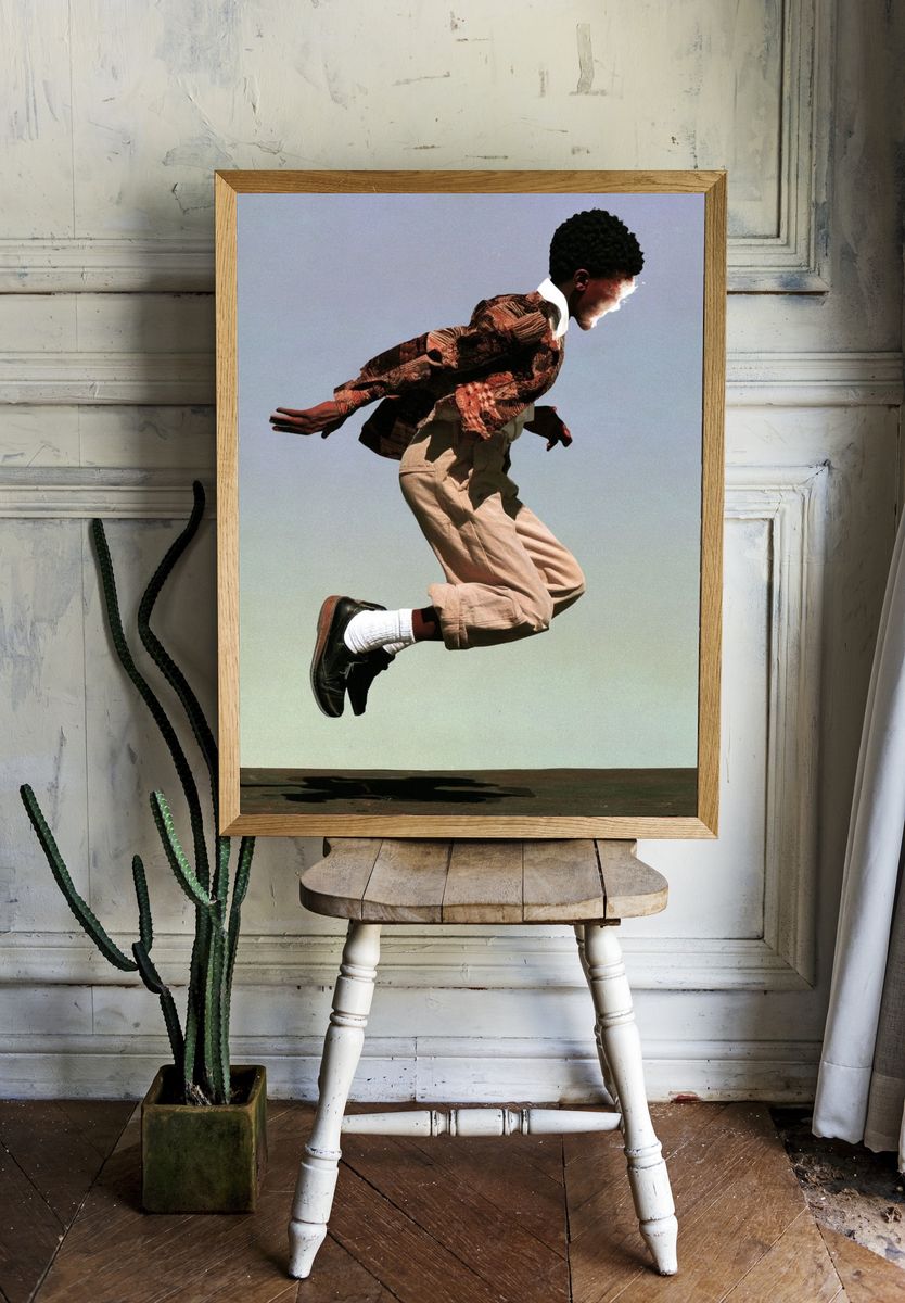 Leaping Figure Photography Poster. — room view 1