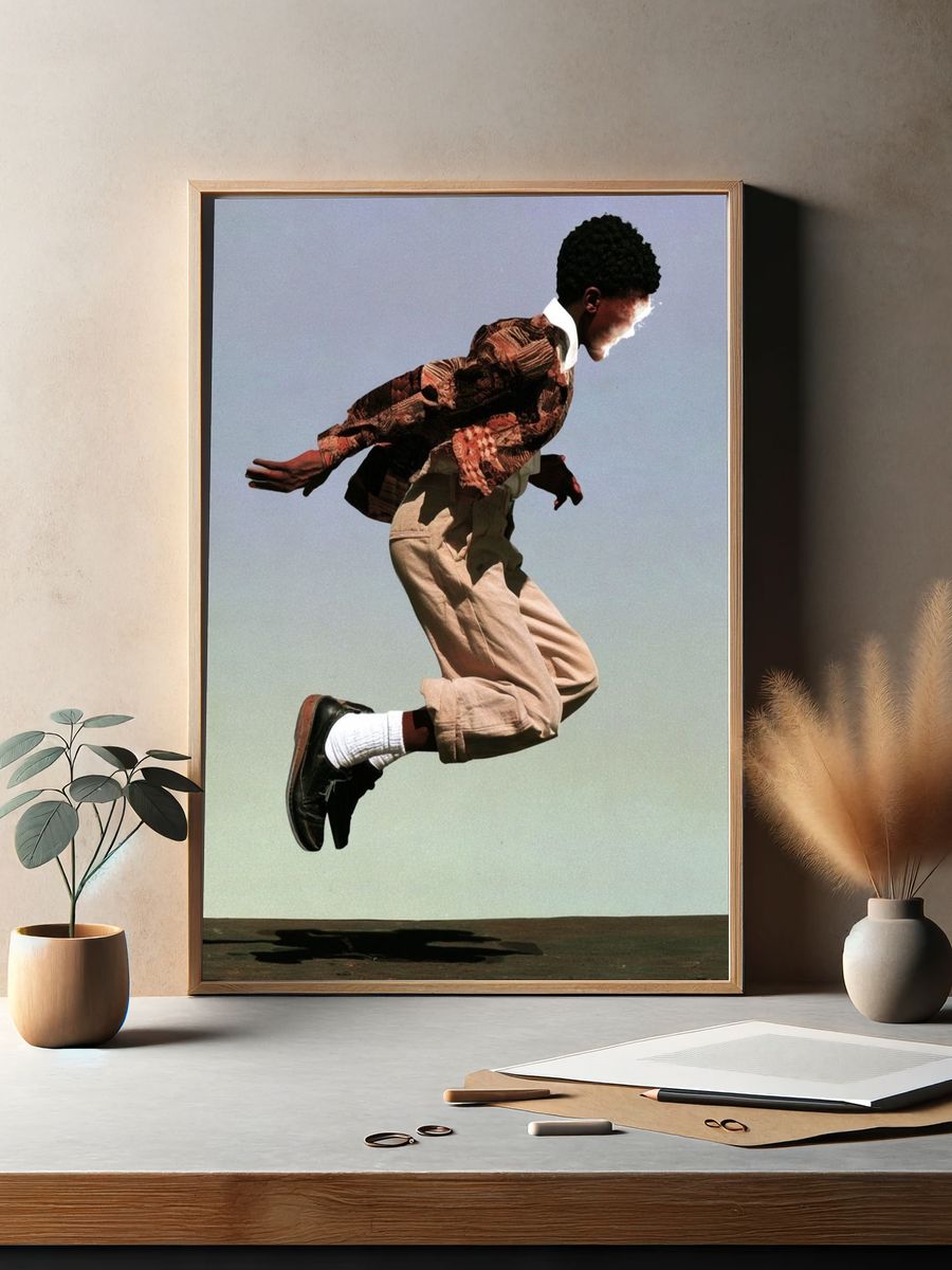 Leaping Figure Photography Poster. — room view 2