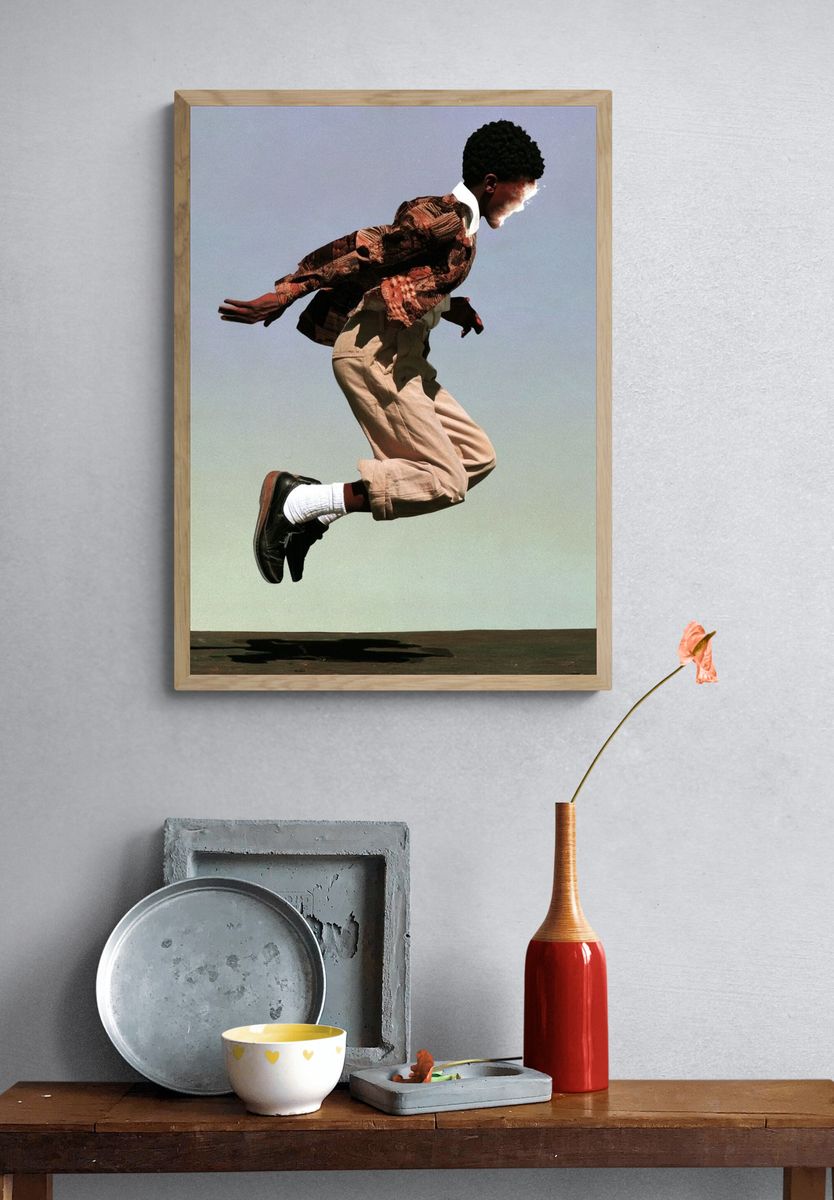 Leaping Figure Photography Poster. — room view 3