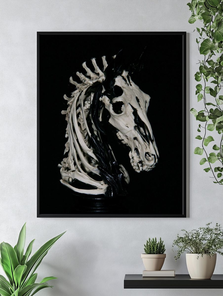 Skeleton Horse Head Photography Poster. — room view 4