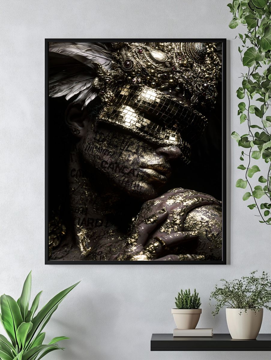 Gilded Mask Portrait Poster. — room view 4