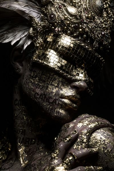 Gilded Mask Portrait Poster.