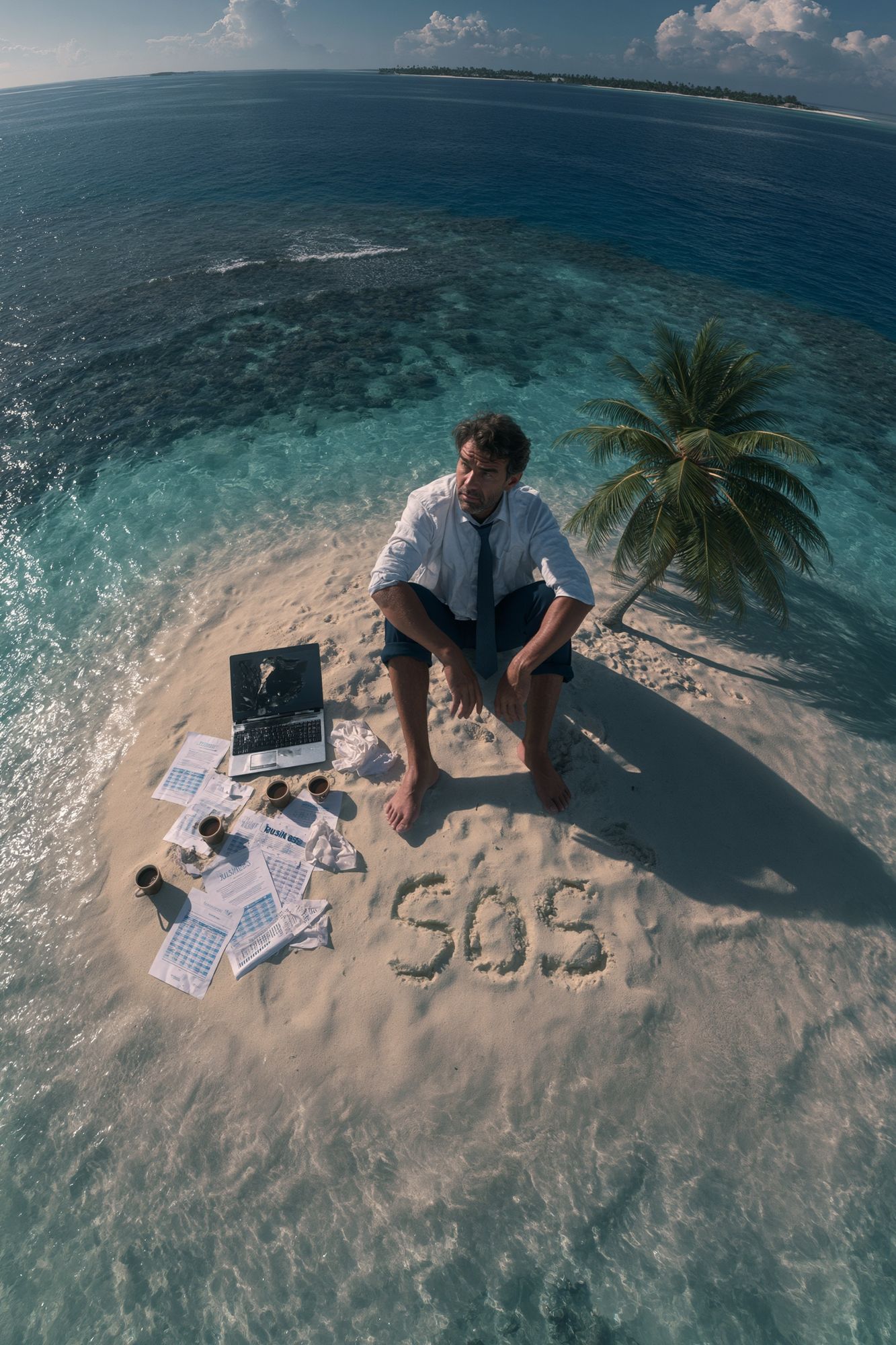 Castaway Office Island Poster. poster detail
