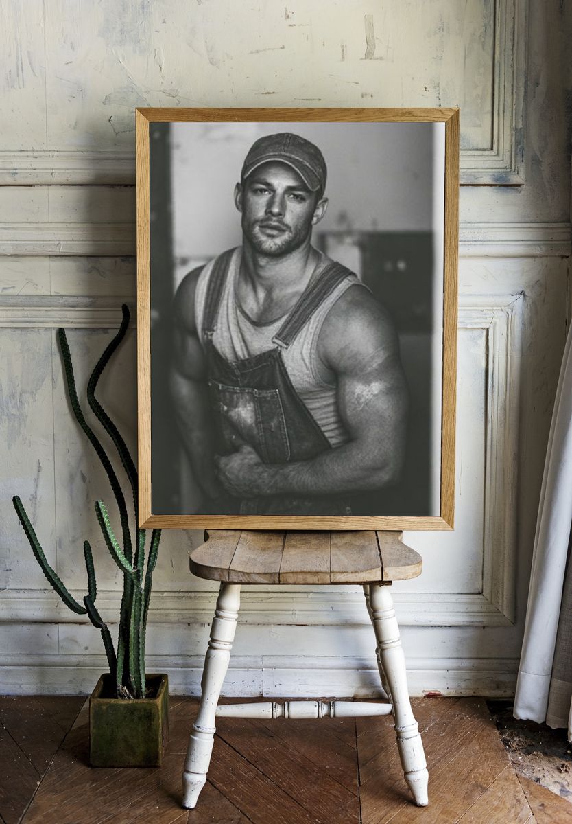 Muscular Worker Portrait Photography Poster. room preview