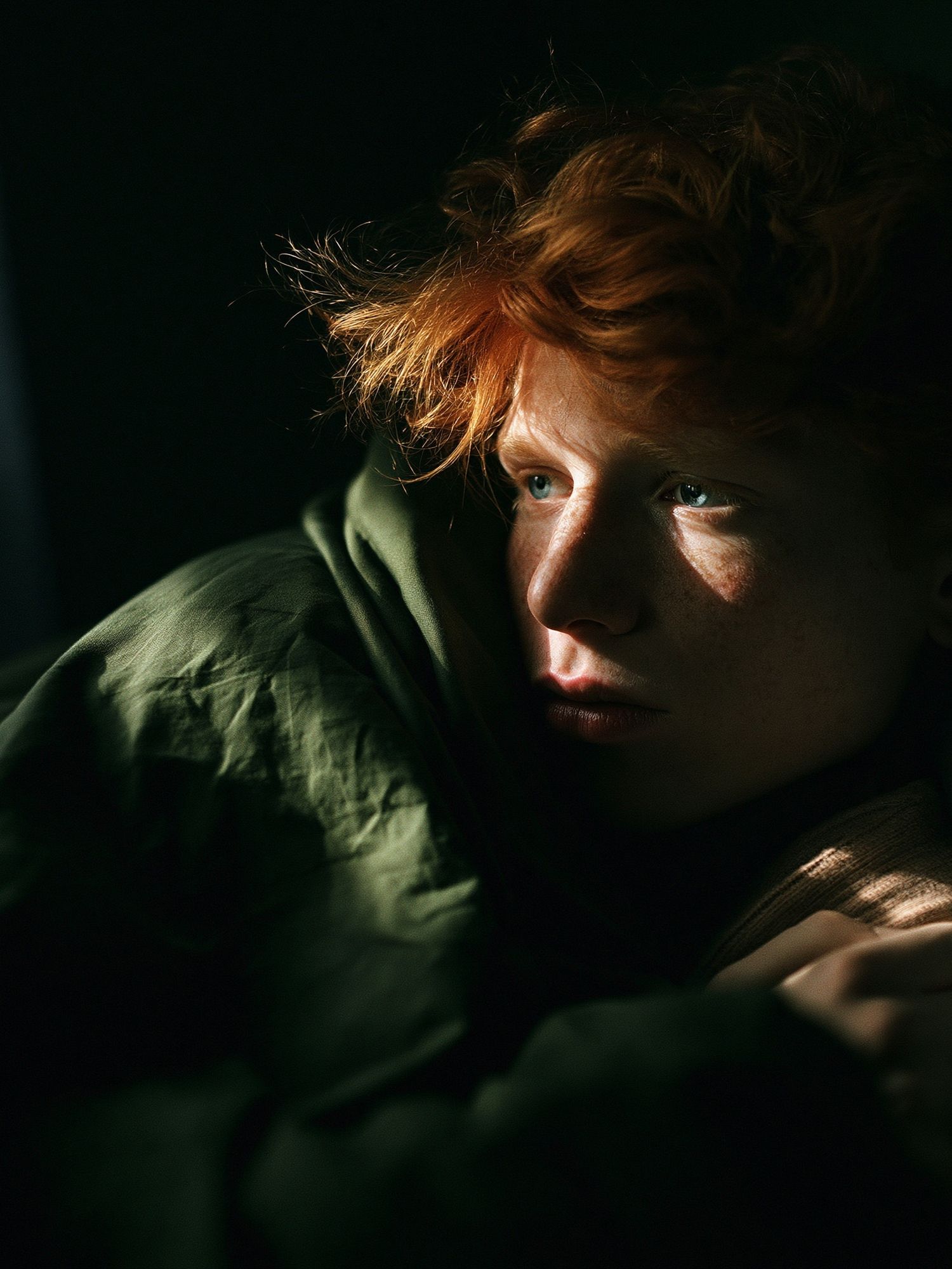 Moody Red-Haired Portrait Photography Poster. poster detail