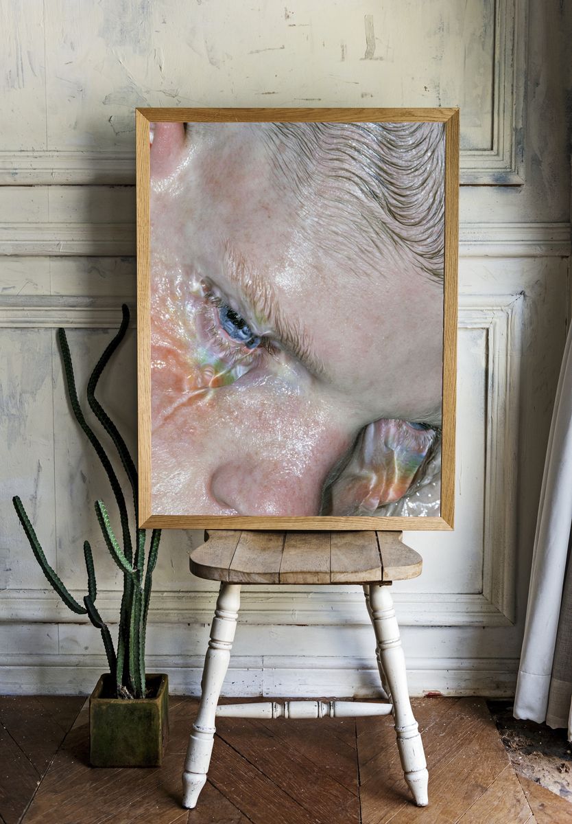 Iridescent Face Close-Up Photography Poster. — room view 1