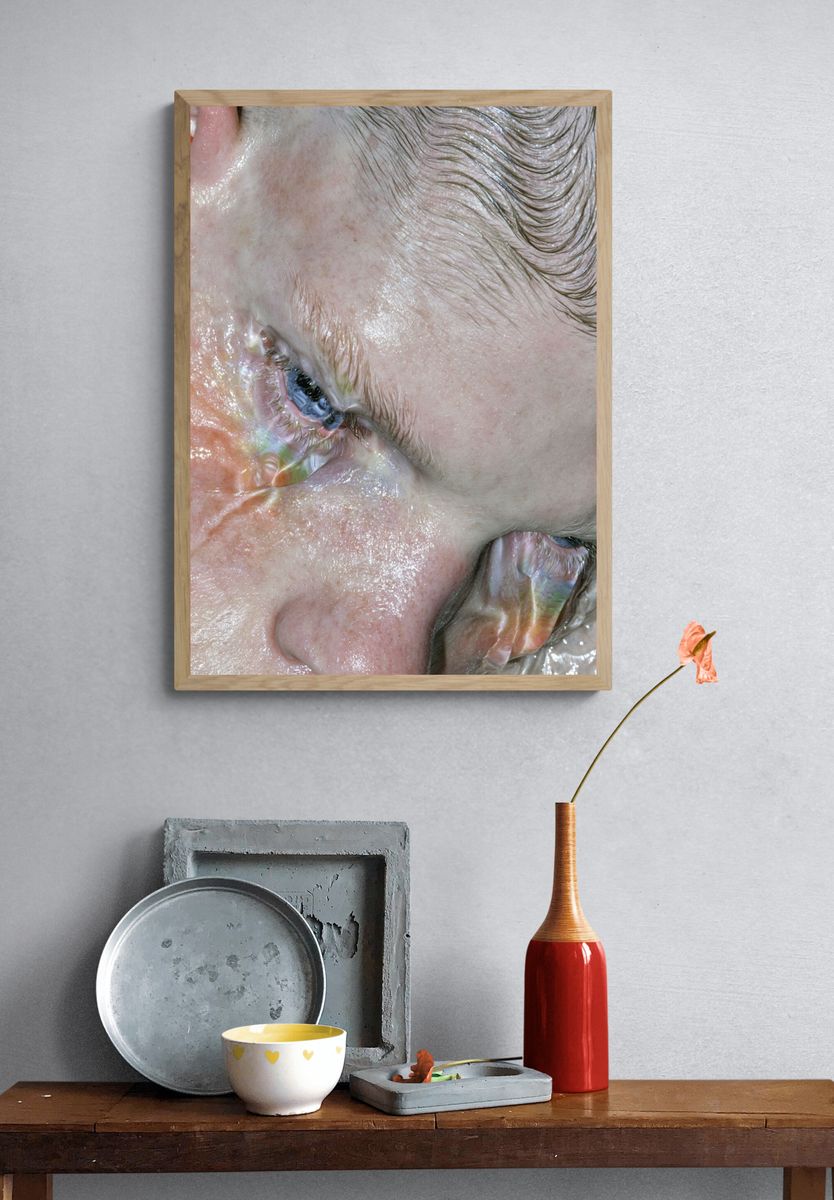 Iridescent Face Close-Up Photography Poster. — room view 3