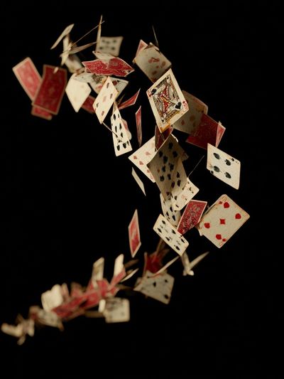 Floating Playing Cards Photography Poster.