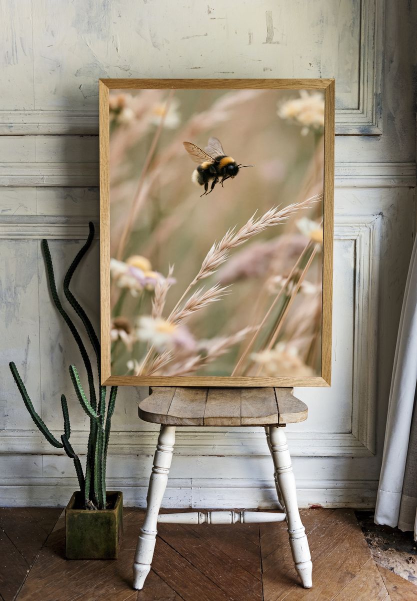 Bumblebee Meadow Photography Poster. room preview