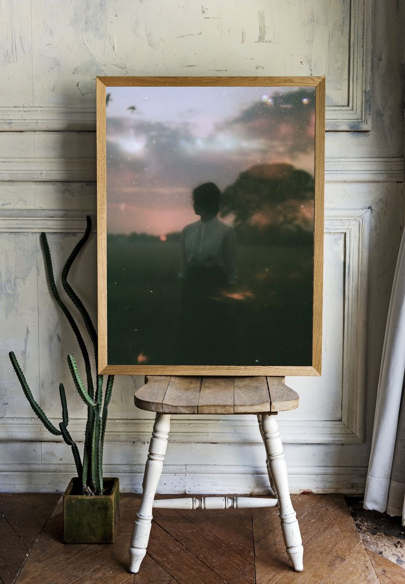 Dreamy Silhouette at Dusk Poster. room preview