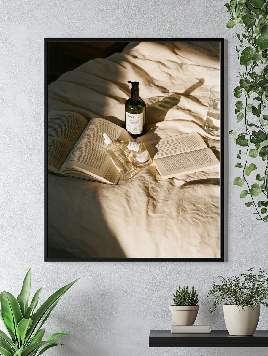 Sunlit Skincare Still Life Poster. — room view 4