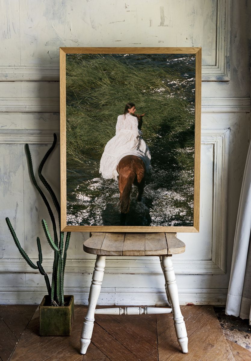 Horseback Rider in Marshland Poster. — room view 1