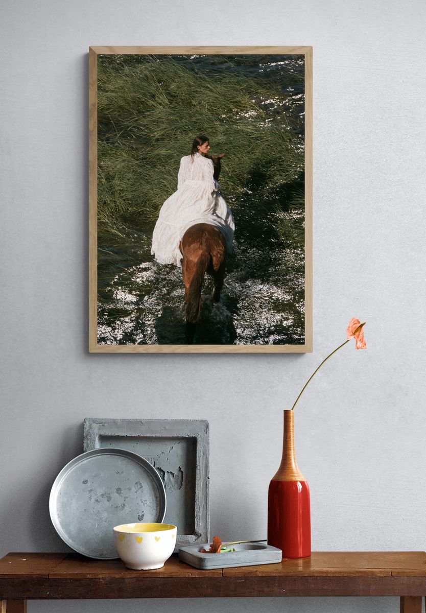 Horseback Rider in Marshland Poster. — room view 3