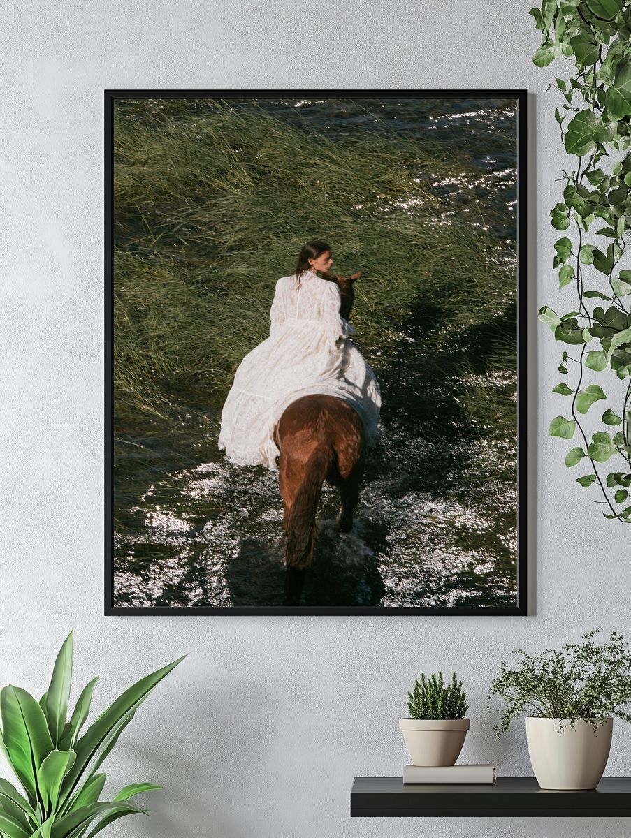 Horseback Rider in Marshland Poster. — room view 4
