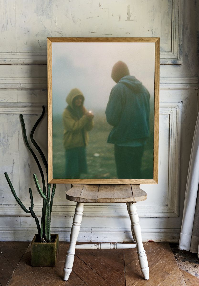 Foggy Couple Portrait Photography Poster. — room view 1