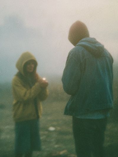 Foggy Couple Portrait Photography Poster. poster