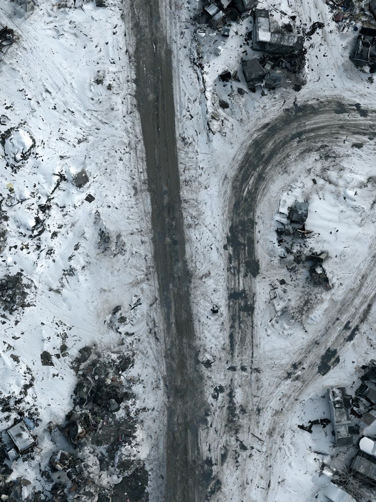 Snowy Aerial Wreckage Photography Poster. poster — photography art
