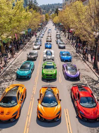 Supercar Parade Street Photography Poster. poster print