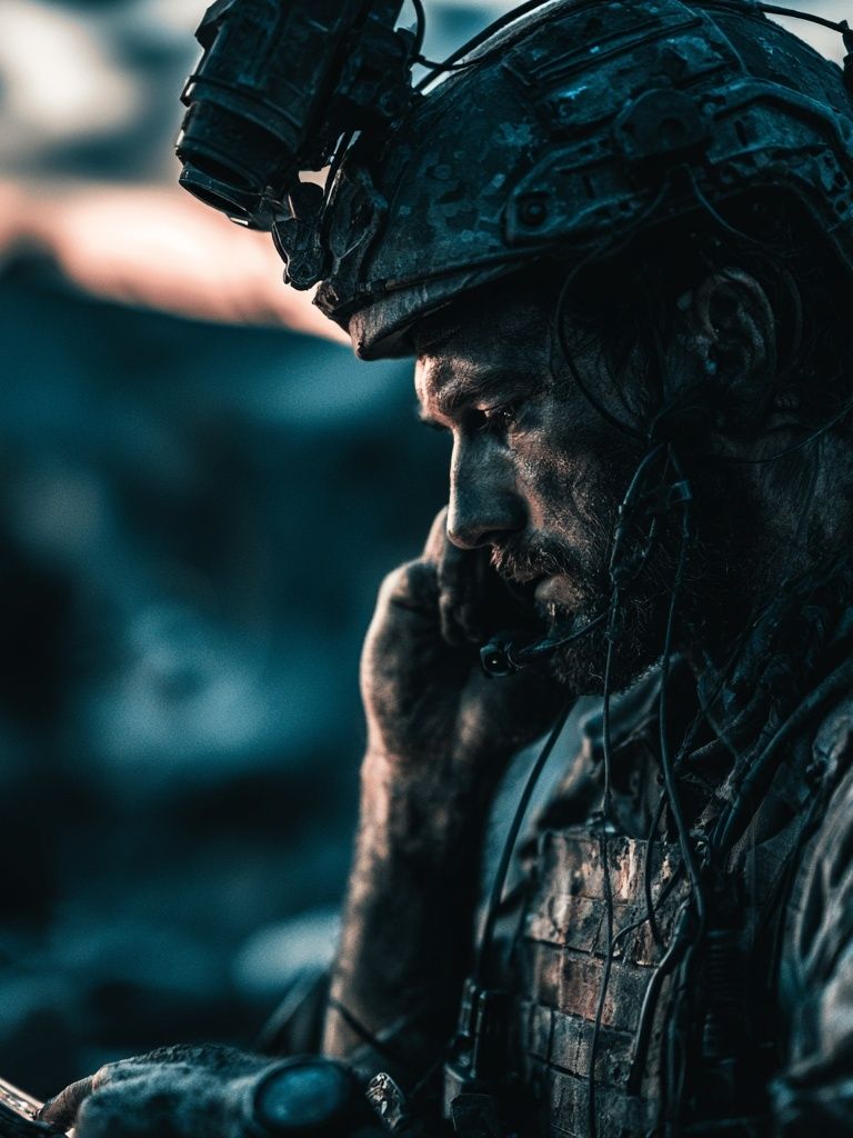 Combat Soldier Portrait Poster. poster — photography art