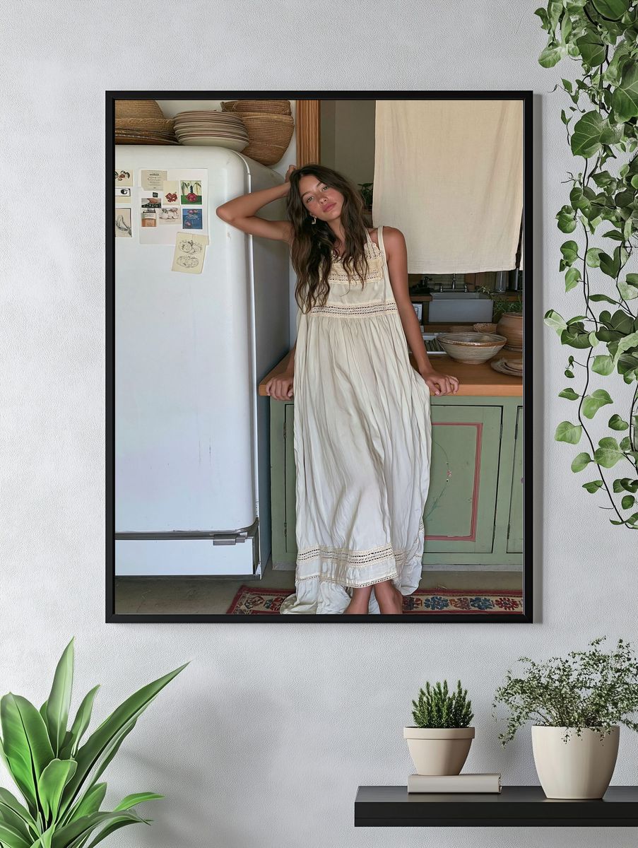 Boho Kitchen Portrait Photography Poster. — room view 4