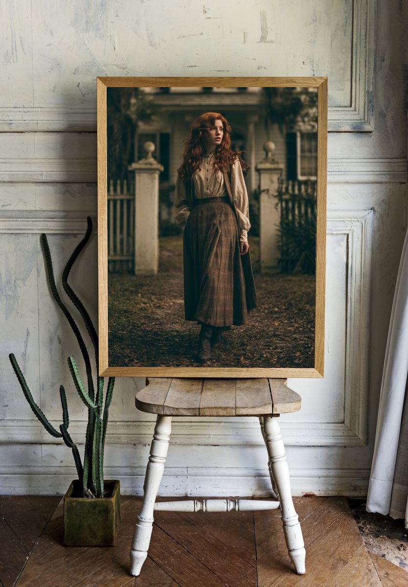 Red-Haired Portrait Photography Poster. — room view 1