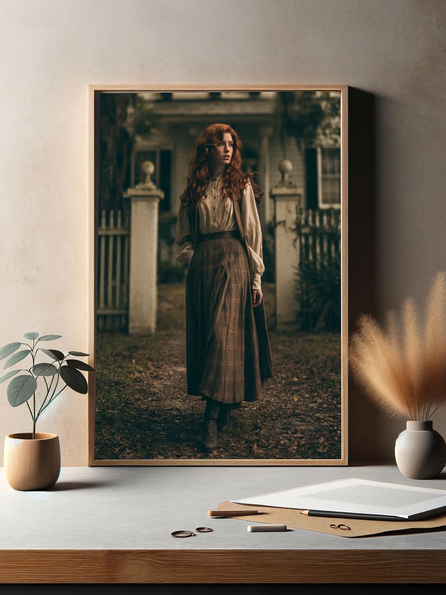 Red-Haired Portrait Photography Poster. — room view 2