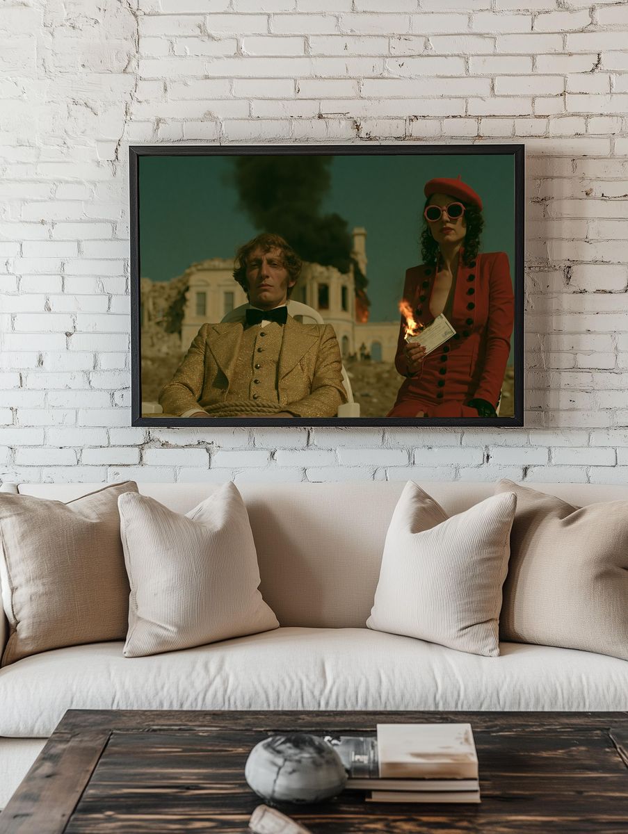 Burning Mansion Film Still Poster. room preview
