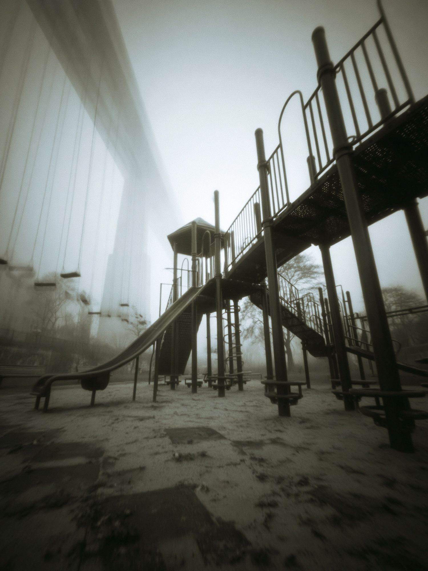 Foggy Playground Photography Poster. poster — photography art