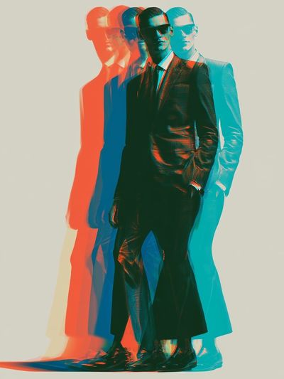 Chromatic Suit Portrait Print. poster