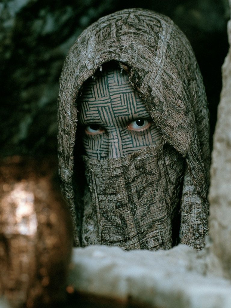 Masked Figure Portrait Print. poster detail