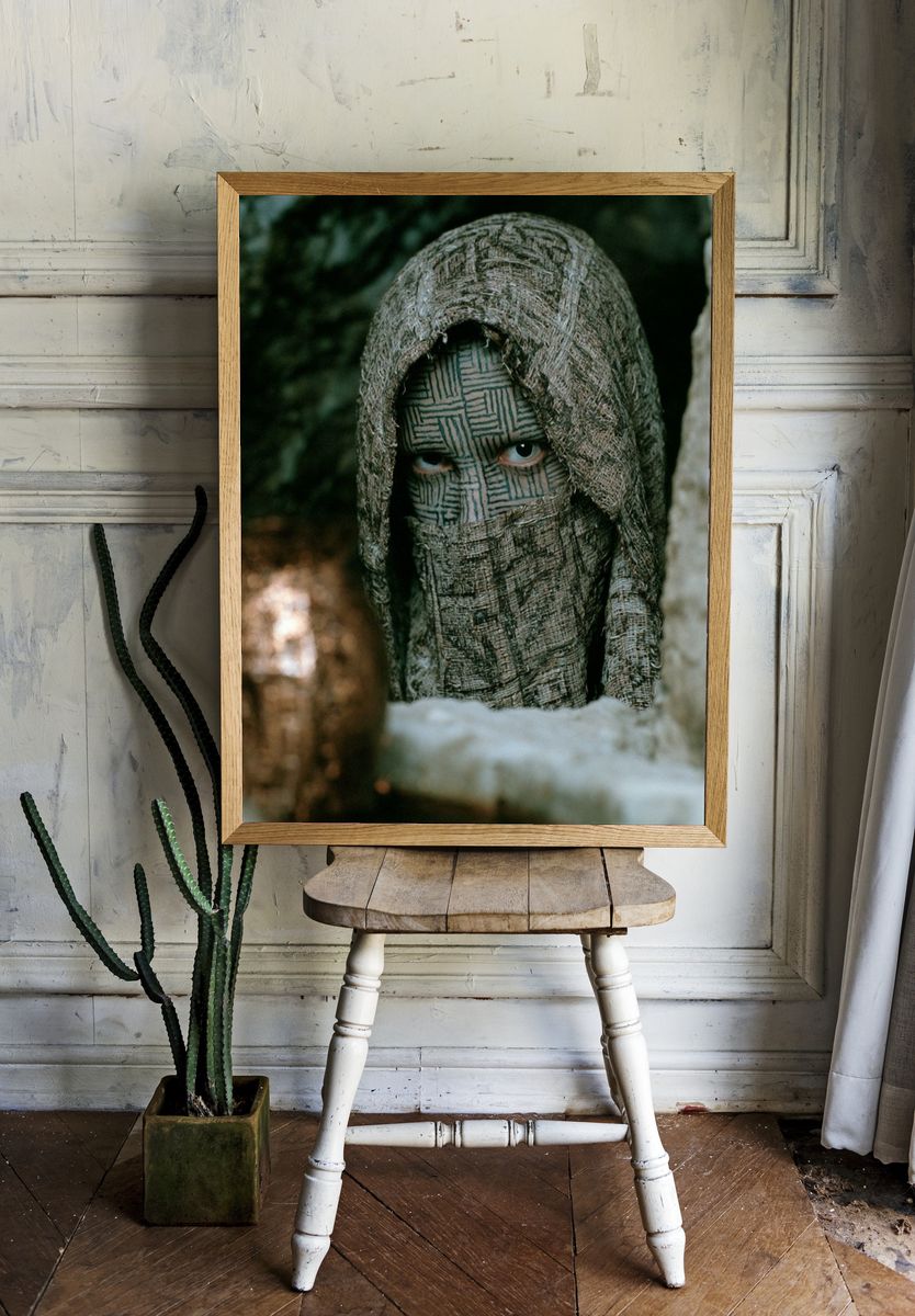 Masked Figure Portrait Print. — room view 1