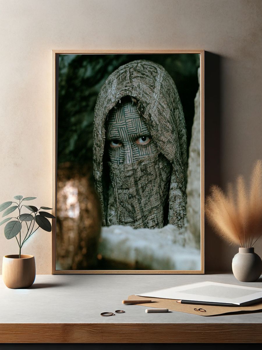 Masked Figure Portrait Print. — room view 2