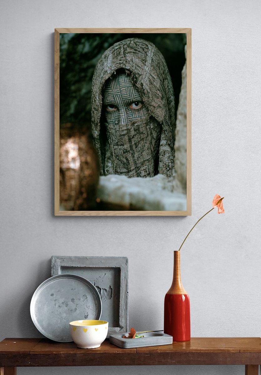 Masked Figure Portrait Print. — room view 3