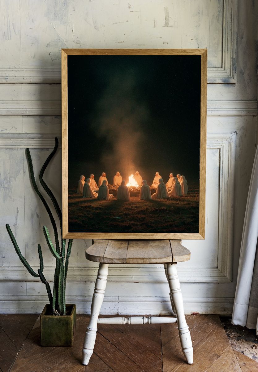 Moonlit Ritual Circle Photography Poster. — room view 1