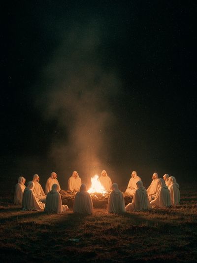 Moonlit Ritual Circle Photography Poster.