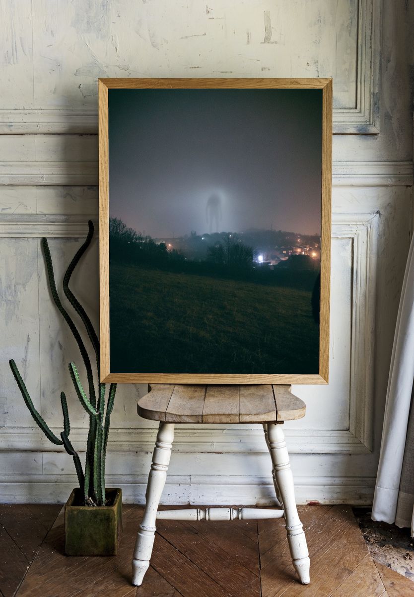 Foggy Night Landscape Photography Poster. room preview