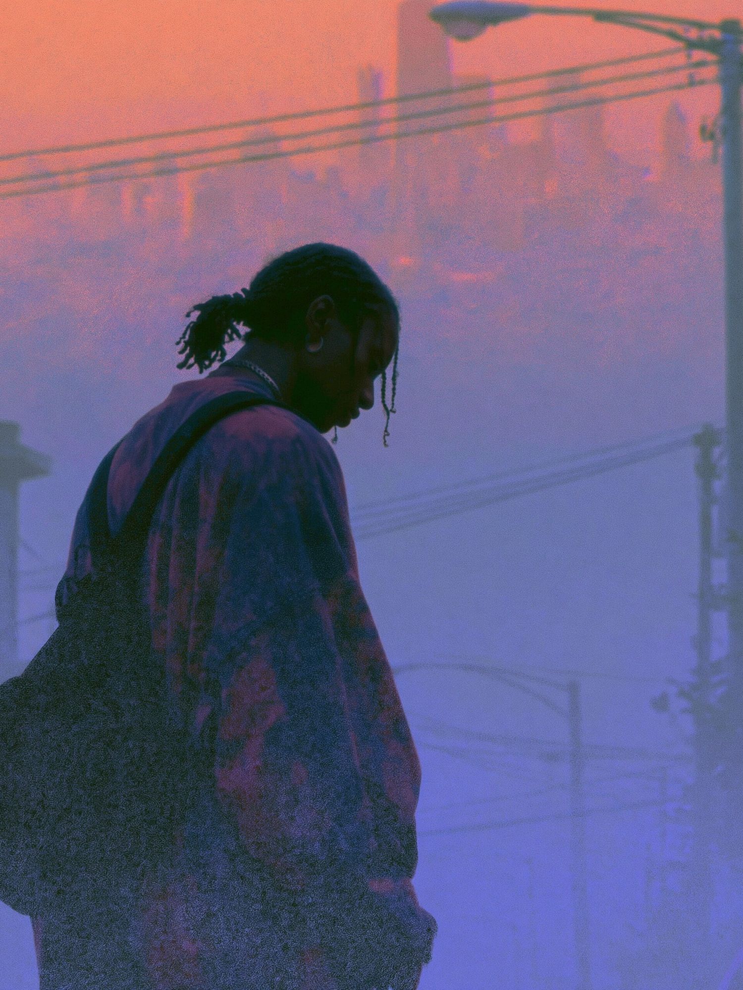 Misty Urban Silhouette Photography Poster. poster detail