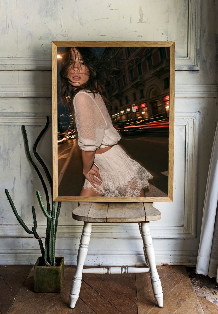 Night City Fashion Portrait Poster. room preview