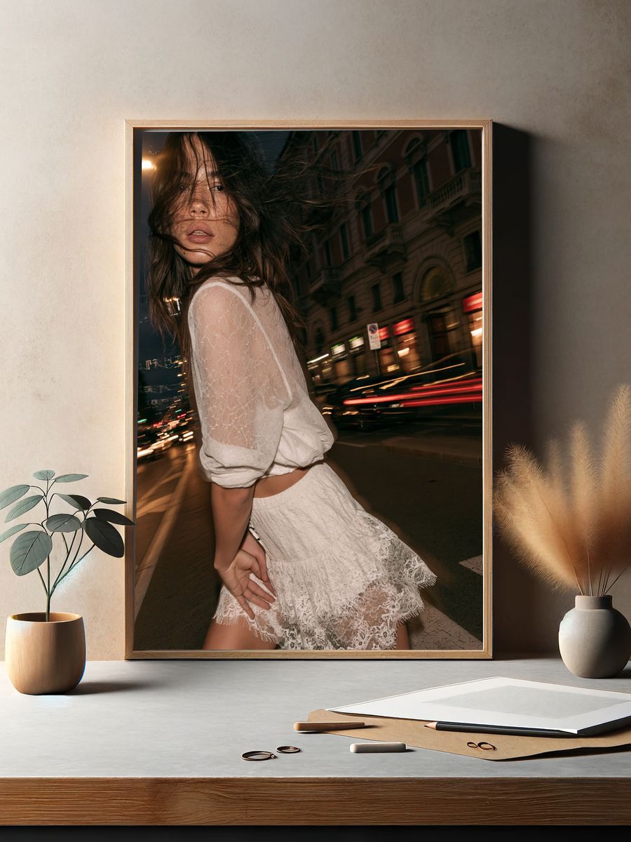 Night City Fashion Portrait Poster. — room view 2