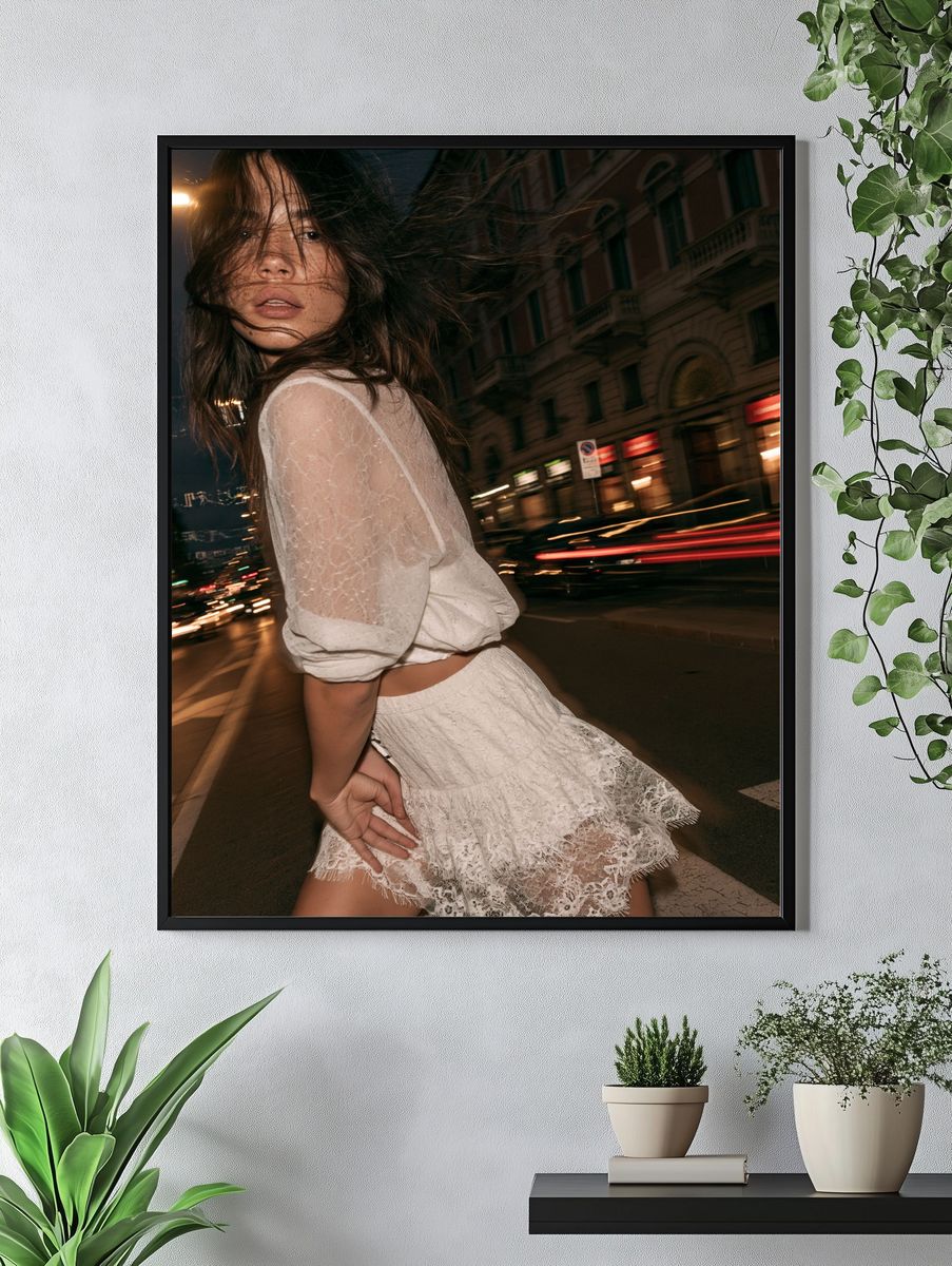 Night City Fashion Portrait Poster. — room view 4