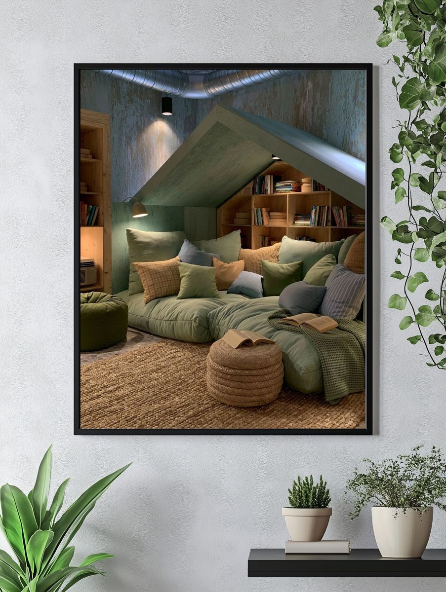 Cozy Reading Nook Interior Poster. — room view 4