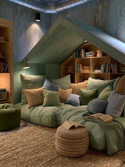 Cozy Reading Nook Interior Poster. poster