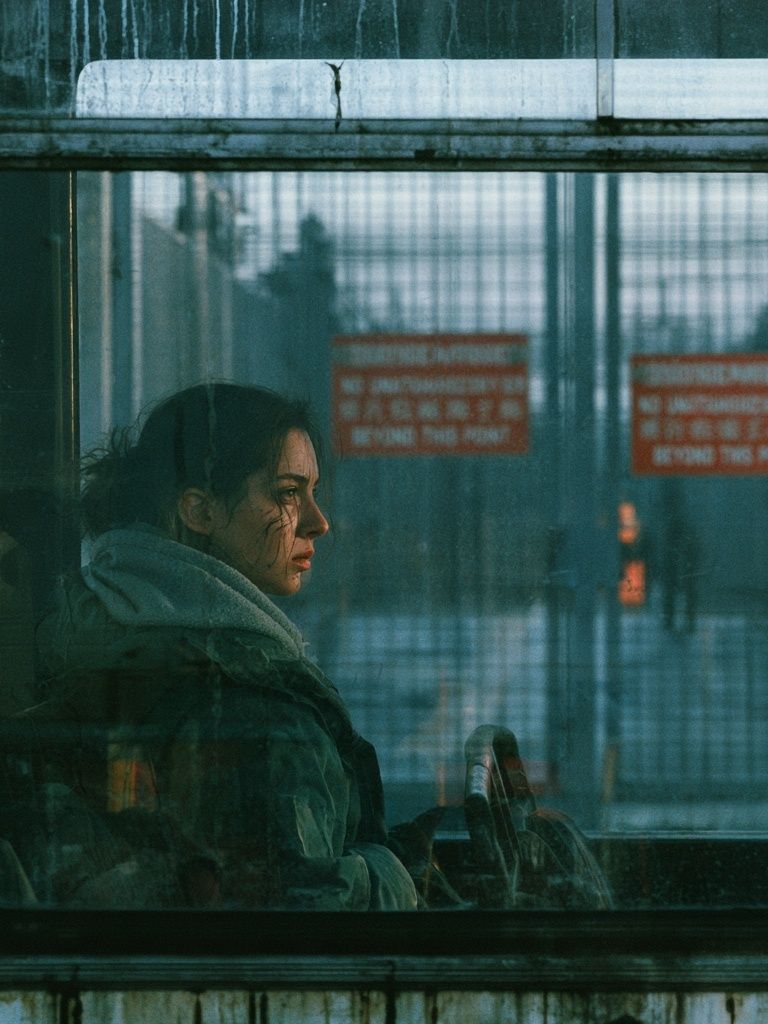 Bus Window Portrait Photography Poster. poster — photography art