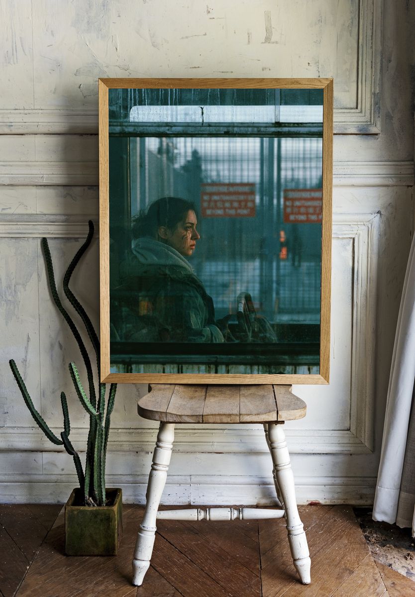 Bus Window Portrait Photography Poster. — room view 1