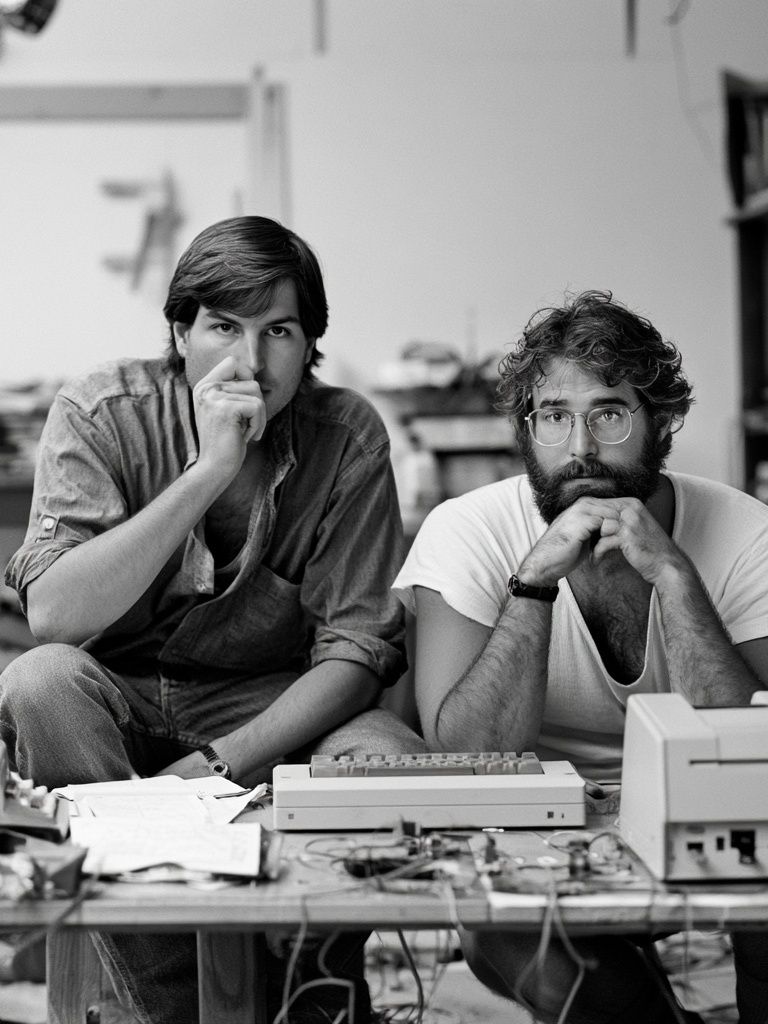 Steve Jobs and Wozniak Portrait Print. poster — photography art