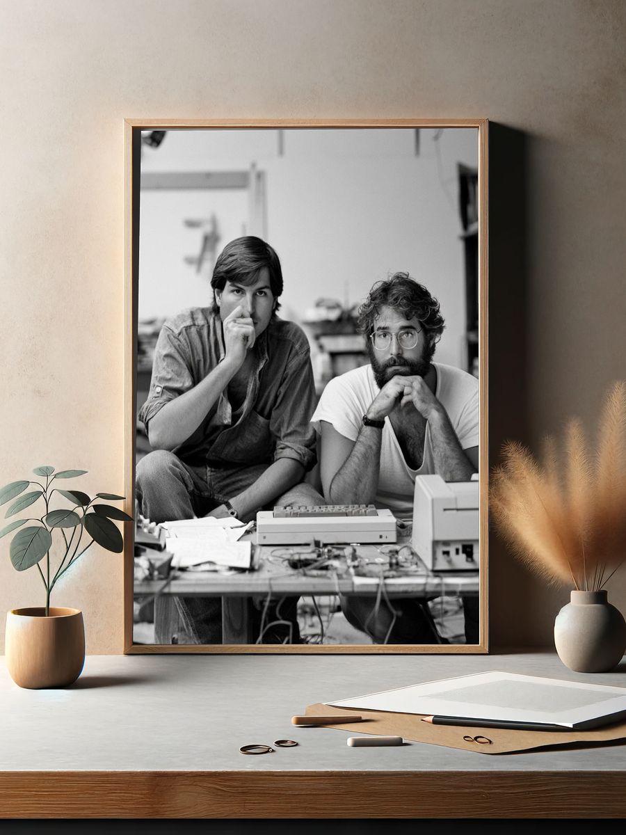 Steve Jobs and Wozniak Portrait Print. — room view 2