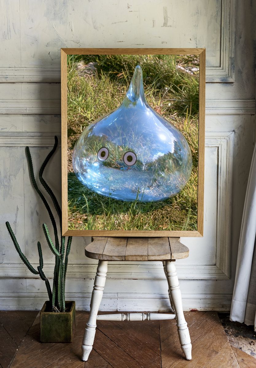 Glass Slime in Grass Photography Poster. room preview