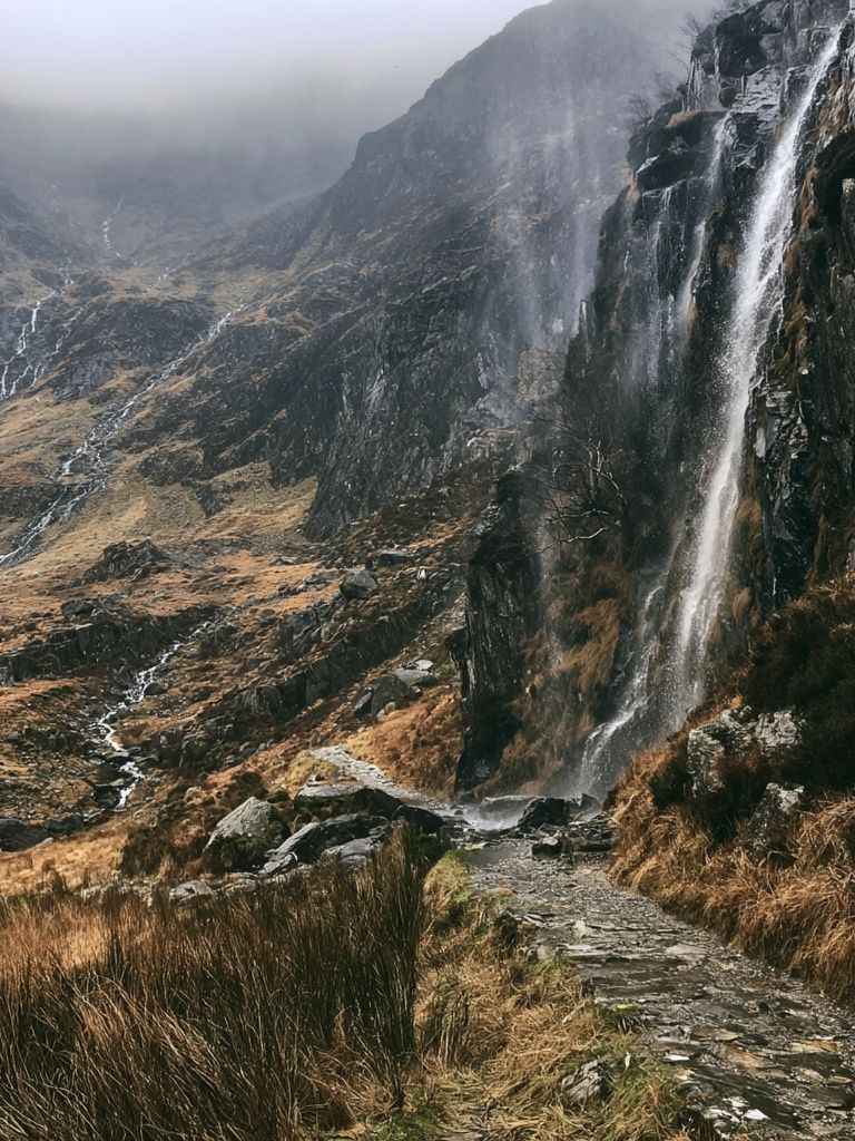 Misty Mountain Waterfall Poster. poster detail